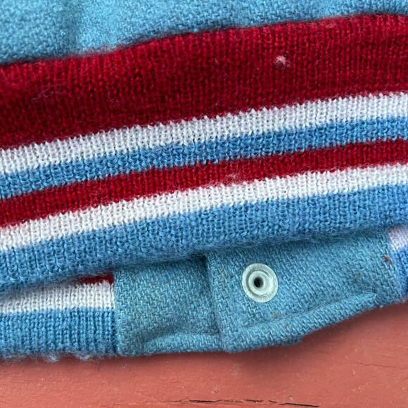 True Vintage Rams Brad Varsity Jacket School Letterman Blue Shoulder Stripe Wool - Picture 14 of 16